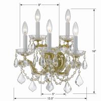 Five Light Wall Sconce by Crystorama - Maria Theresa Collection, Gold Finish - 4404-GD-CL-MWP