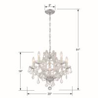 Six Light Mini Chandelier by Crystorama - Maria Theresa Collection, Polished Chrome Finish - 4405-CH-CL-I