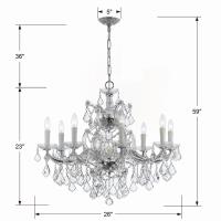 Nine Light Chandelier by Crystorama - Maria Theresa Collection, Polished Chrome Finish - 4408-CH-CL-MWP