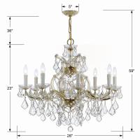 Nine Light Chandelier by Crystorama - Maria Theresa Collection, Gold Finish - 4408-GD-CL-MWP