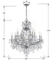 13 Light Chandelier by Crystorama - Maria Theresa Collection, Polished Chrome Finish - 4412-CH-CL-MWP