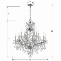 13 Light Chandelier by Crystorama - Maria Theresa Collection, Polished Chrome Finish - 4412-CH-CL-S