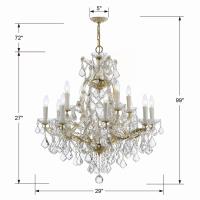 13 Light Chandelier by Crystorama - Maria Theresa Collection, Gold Finish - 4412-GD-CL-MWP