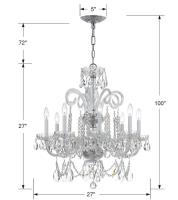 Eight Light Chandelier by Crystorama - Traditional Crystal Collection, Polished Chrome Finish - 5008-CH-CL-MWP