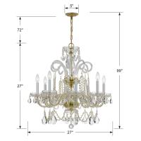 Eight Light Chandelier by Crystorama - Traditional Crystal Collection, Polished Brass Finish - 5008-PB-CL-MWP