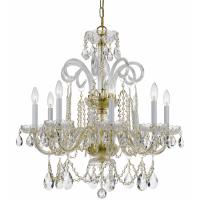 Eight Light Chandelier by Crystorama - Traditional Crystal Collection, Polished Brass Finish - 5008-PB-CL-MWP