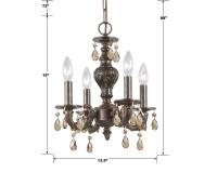 Four Light Mini Chandelier by Crystorama - Paris Market Collection, Venetian Bronze Finish - 5024-VB-GT-MWP