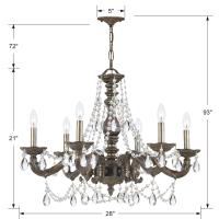 Six Light Chandelier by Crystorama - Paris Market Collection, Venetian Bronze Finish - 5026-VB-CL-MWP