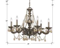 Six Light Chandelier by Crystorama - Paris Market Collection, Venetian Bronze Finish - 5026-VB-GT-MWP