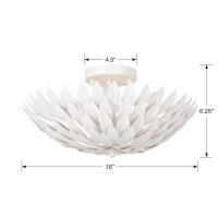 Four Light Semi Flush Mount by Crystorama - Broche Collection, Matte White Finish - 505-MT