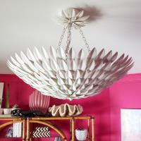 Six Light Chandelier by Crystorama - Broche Collection, Matte White Finish - 517-MT
