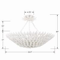 Six Light Semi Flush Mount by Crystorama - Broche Collection, Matte White Finish - 517-MT_CEILING