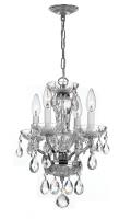 Four Light Mini Chandelier by Crystorama - Welton Collection, Polished Chrome Finish - 5534-CH-CL-I