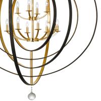 12 Light Chandelier by Crystorama - Luna Collection, English Bronze + Antique Gold Finish - 590-EB-GA