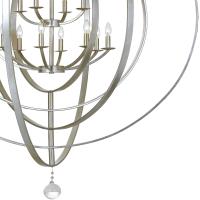12 Light Chandelier by Crystorama - Luna Collection, Antique Silver Finish - 590-SA