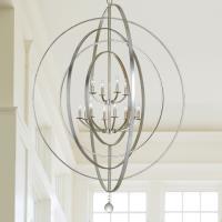 12 Light Chandelier by Crystorama - Luna Collection, Antique Silver Finish - 590-SA