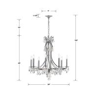 Eight Light Chandelier by Crystorama - Cedar Collection, Polished Chrome Finish - 5938-CH-CL-MWP