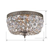 Two Light Flush Mount by Crystorama - Waltham Collection, English Bronze Finish - 710-EB-CL-I