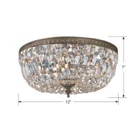 Three Light Flush Mount by Crystorama - Waltham Collection, English Bronze Finish - 712-EB-CL-I