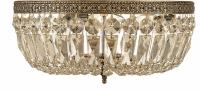 Three Light Flush Mount by Crystorama - Waltham Collection, Olde Brass Finish - 714-OB-GT-MWP