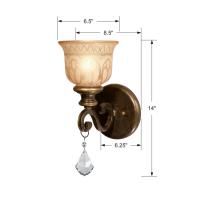One Light Wall Sconce by Crystorama - Norwalk Collection, Bronze Umber Finish - 7501-BU-CL-MWP