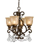 Four Light Mini Chandelier by Crystorama - Norwalk Collection, Bronze Umber Finish - 7504-BU-CL-MWP