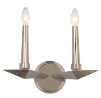 Two Light Wall Sconce by Crystorama - Palmer Collection, Polished Nickel Finish - 7592-PN
