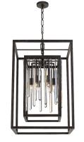 Six Light Chandelier by Crystorama - Hollis Collection, Forged Bronze Finish - 8409-FB