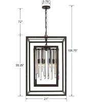 Six Light Chandelier by Crystorama - Hollis Collection, Forged Bronze Finish - 8409-FB