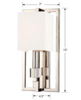 One Light Wall Sconce by Crystorama - Dixon Collection, Polished Nickel Finish - 8881-PN