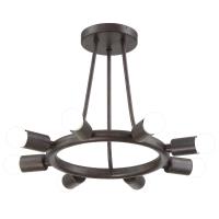 Eight Light Semi Flush Mount by Crystorama - Dakota Collection, Charcoal Bronze Finish - 9043-CZ