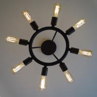 Eight Light Semi Flush Mount by Crystorama - Dakota Collection, Charcoal Bronze Finish - 9043-CZ