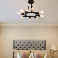 Eight Light Semi Flush Mount by Crystorama - Dakota Collection, Charcoal Bronze Finish - 9043-CZ