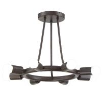 Eight Light Semi Flush Mount by Crystorama - Dakota Collection, Charcoal Bronze Finish - 9043-CZ