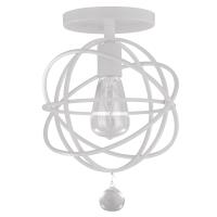 One Light Semi Flush Mount by Crystorama - Solaris Collection, Wet White Finish - 9220-WW_CEILING