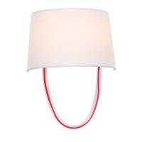 Two Light Wall Sconce by Crystorama - Stella Collection, Polished Chrome + Red Cord Finish - 9902-RD-CL