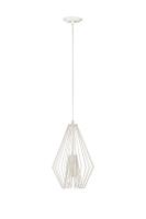 One Light Pendant by Z-Lite - Quintus Collection, Gloss White Finish - 442MP12-WH
