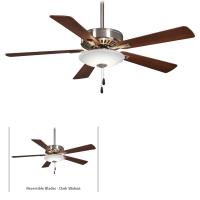 52"Ceiling Fan by Minka Aire - Contractor Uni-Pack LED Collection, Brushed Nickel With Dark Walnut Blades Finish - F656L-BN/DW