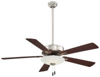 52"Ceiling Fan by Minka Aire - Contractor Uni-Pack LED Collection, Brushed Nickel With Dark Walnut Blades Finish - F656L-BN/DW