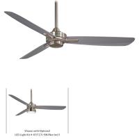 52"Ceiling Fan by Minka Aire - Rudolph Collection, Brushed Nickel With Silver Blades Finish - F727-BN/SL