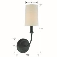 One Light Wall Sconce by Crystorama - Sylvan Collection, Dark Bronze Finish - 2241-DB