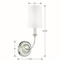 One Light Wall Sconce by Crystorama - Sylvan Collection, Polished Nickel Finish - 2241-PN