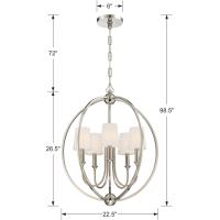 Five Light Chandelier by Crystorama - Sylvan Collection, Polished Nickel Finish - 2247-PN