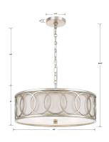 Six Light Chandelier by Crystorama - Graham Collection, Antique Silver Finish - 287-SA