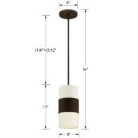 One Light Pendant by Crystorama - Grayson Collection, Dark Bronze Finish - 290-DB
