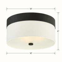 Three Light Flush Mount by Crystorama - Grayson Collection, Dark Bronze Finish - 293-DB