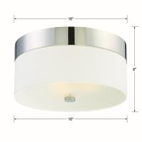 Three Light Flush Mount by Crystorama - Grayson Collection, Polished Nickel Finish - 293-PN