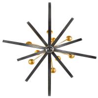 Nine Light Chandelier by Crystorama - Luna Collection, English Bronze + Antique Gold Finish - 587-EB-GA