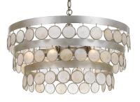 Six Light Chandelier by Crystorama - Coco Collection, Antique Silver Finish - 6006-SA