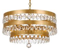 Five Light Chandelier by Crystorama - Perla Collection, Antique Gold Finish - 6106-GA